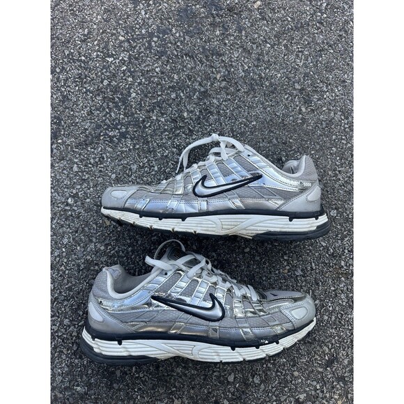 Size 12.5 - Nike P-6000 Metallic Flat Silver - Picture 1 of 6